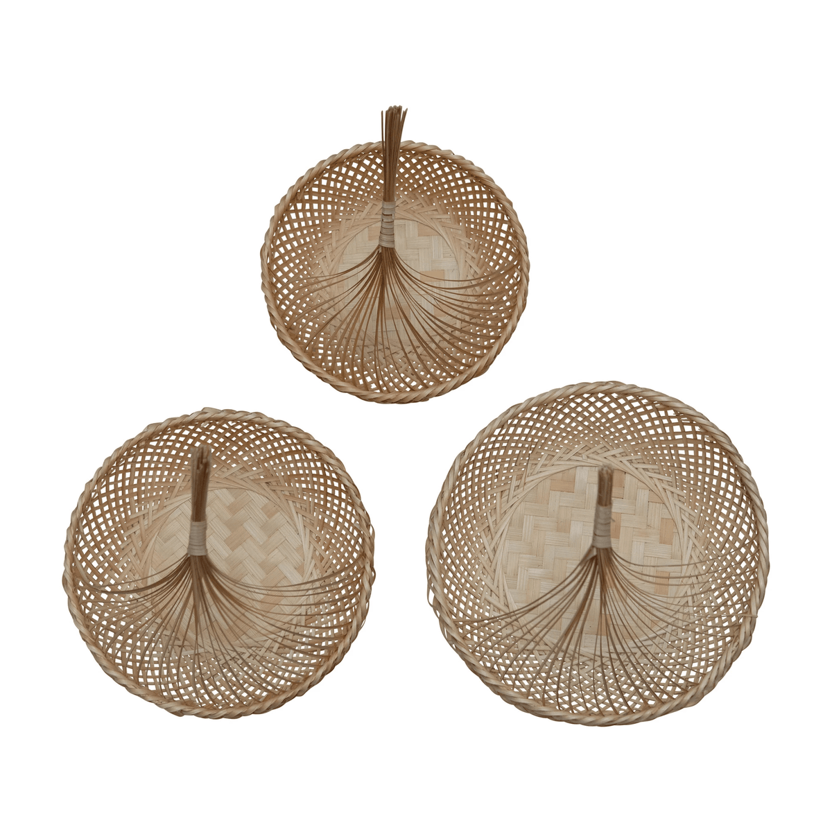 Hand-Woven Seagrass Storage Baskets, Set of 3